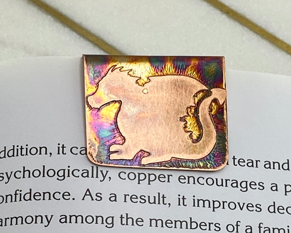 Acid etched copper dragon bookmark