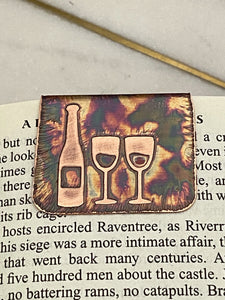 Acid etched copper wine bookmark