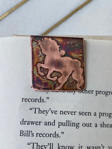 Acid etched copper bookmark