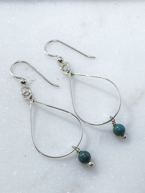 Sterling silver and turquoise teardrop earrings