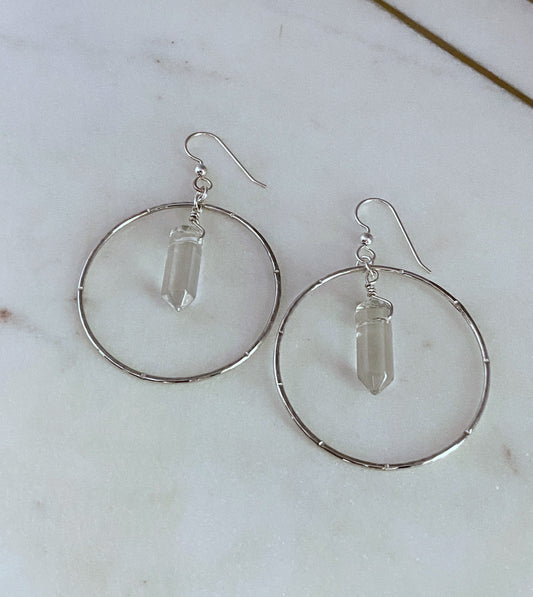 Sterling and quartz earrings