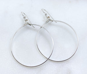 Sterling silver large hoop earrings