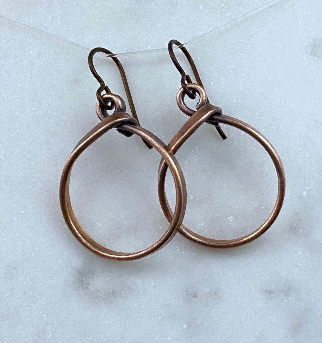 Small copper hoop earrings