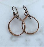 Small copper hoop earrings