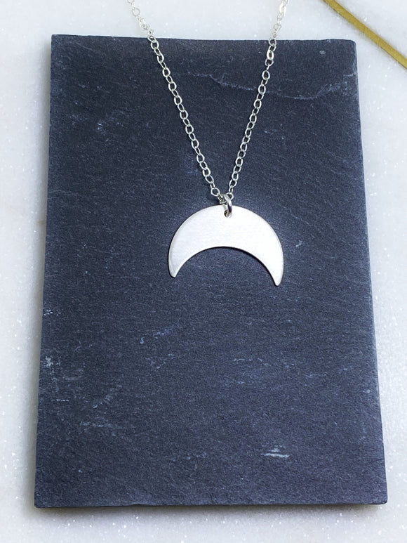 Sterling silver moon necklace