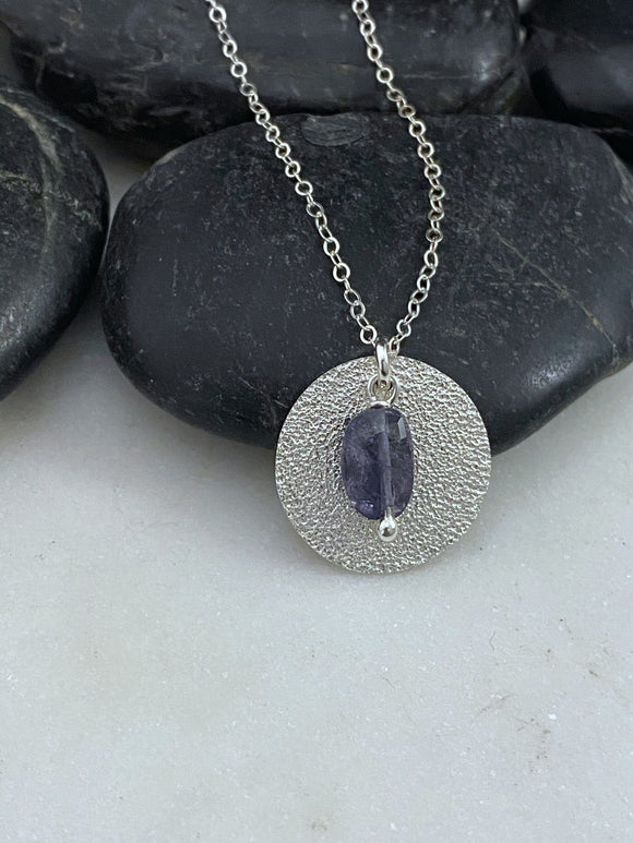 Sterling silver necklace with amethyst