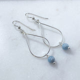 Sterling silver and aquamarine teardrop earrings