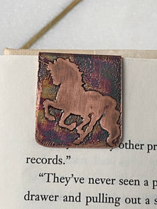 Acid etched copper bookmark
