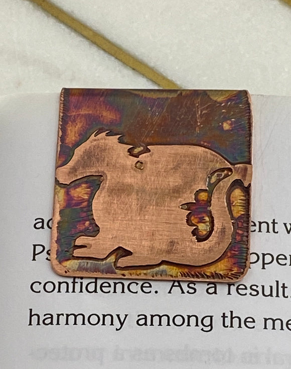 Acid Etched copper Dragon Bookmark