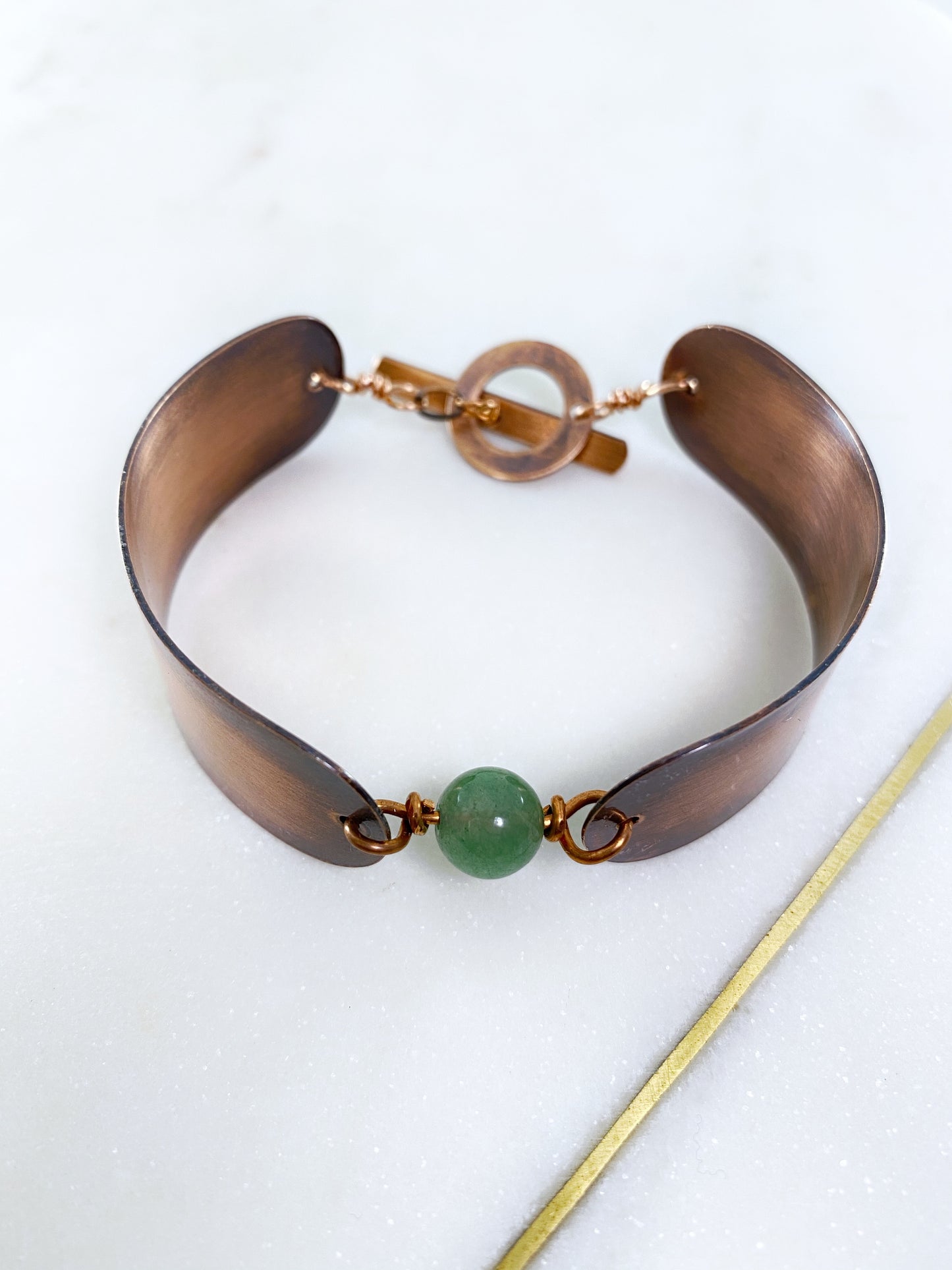 Copper and aventurine bracelet