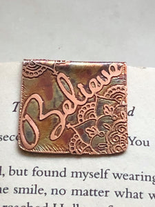 Copper Believe Bookmark