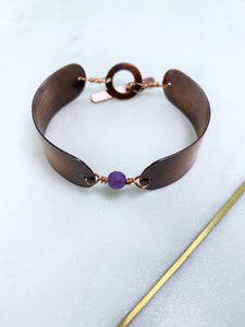 Copper and amethyst bracelet