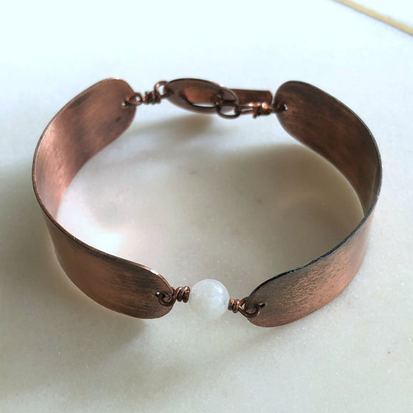 Copper and Moonstone Bracelet
